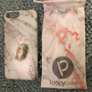 New 7/8 plus loopy case rose gold marble